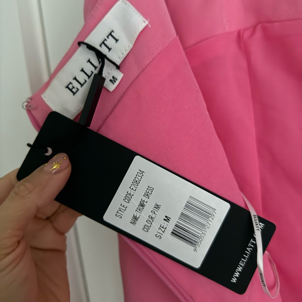 ELLIATT Trompe Rosette Appliqué Floral Mini Dress Pink NEW with tags - Picture 6 of 12